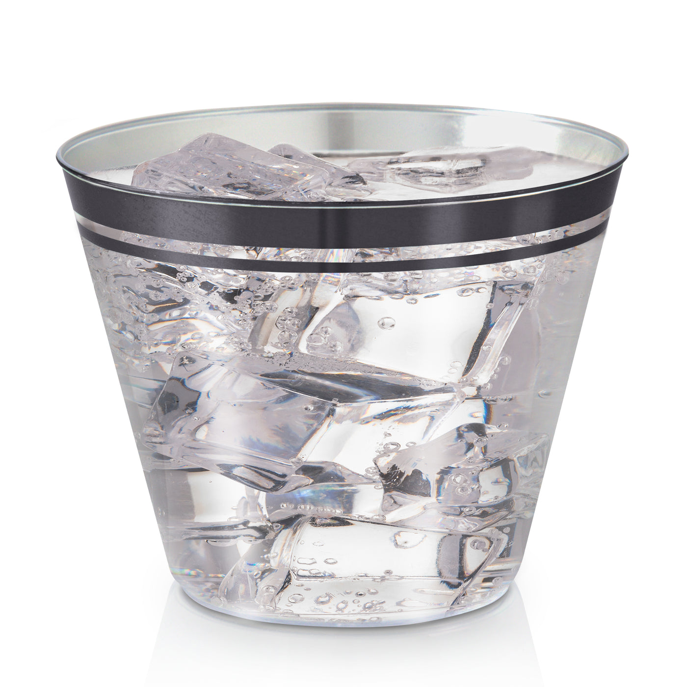 Perfect Settings 110 Colored Rimmed Clear Plastic Disposable Party Cups 9 Ounce - Perfect Settings Tableware