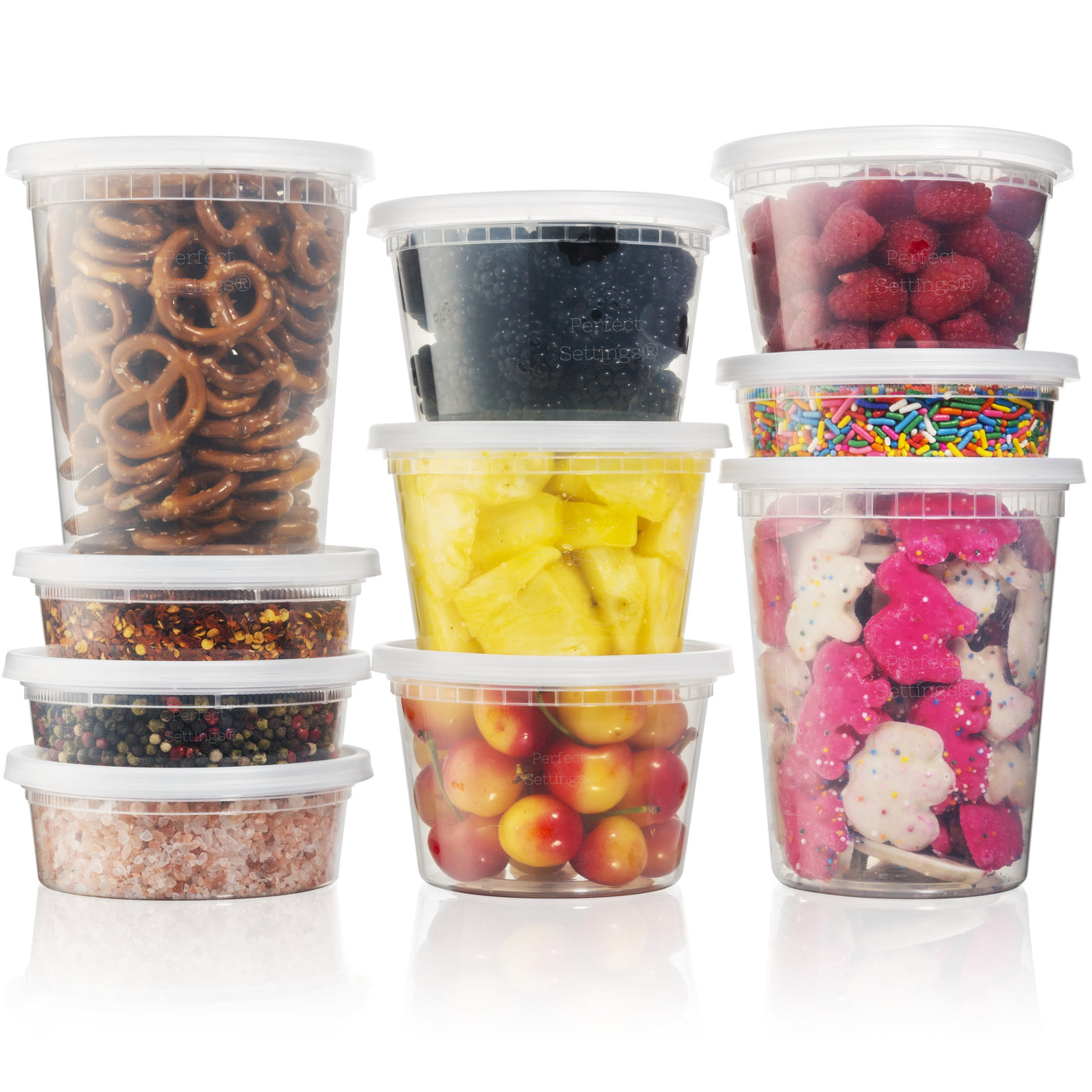 Plastic Deli Containers with Lids – 44 Set Variety Pack (8 oz, 16 oz, 32 oz) | Leakproof, Freezer & Microwave Safe Food Storage