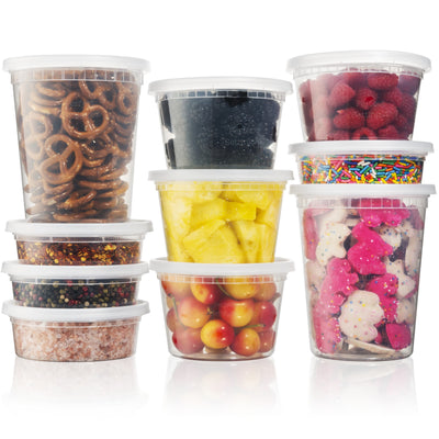 Plastic Deli Containers with Lids – 44 Set Variety Pack (8 oz, 16 oz, 32 oz) | Leakproof, Freezer & Microwave Safe Food Storage