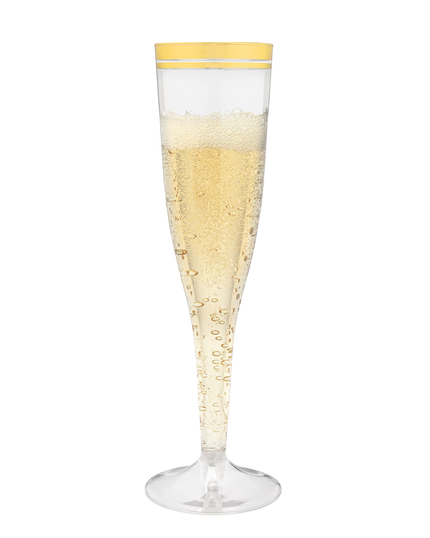 Perfect Settings 36 Pack Plastic Champagne Flutes with Gold Rim | Disposable and Elegant Clear Glasses for Parties, Weddings, and Showers - Perfect Settings Tableware