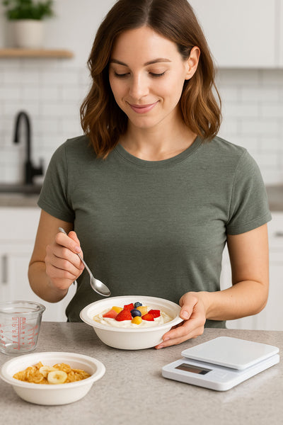 12 oz Compostable Paper Bowls – 125-Pack | Bagasse, Microwave & Freezer Safe, Leak-Resistant, Cut-Resistant, Heavy Duty - Perfect Settings Tableware