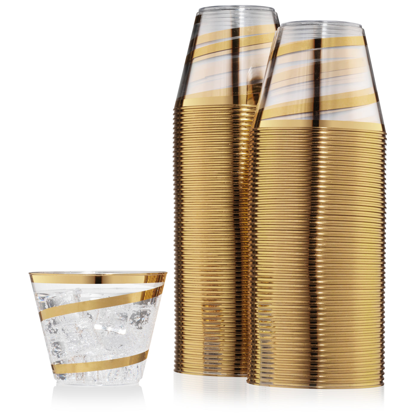 Gold Rimmed Clear Disposable Party Cups | Perfect Settings