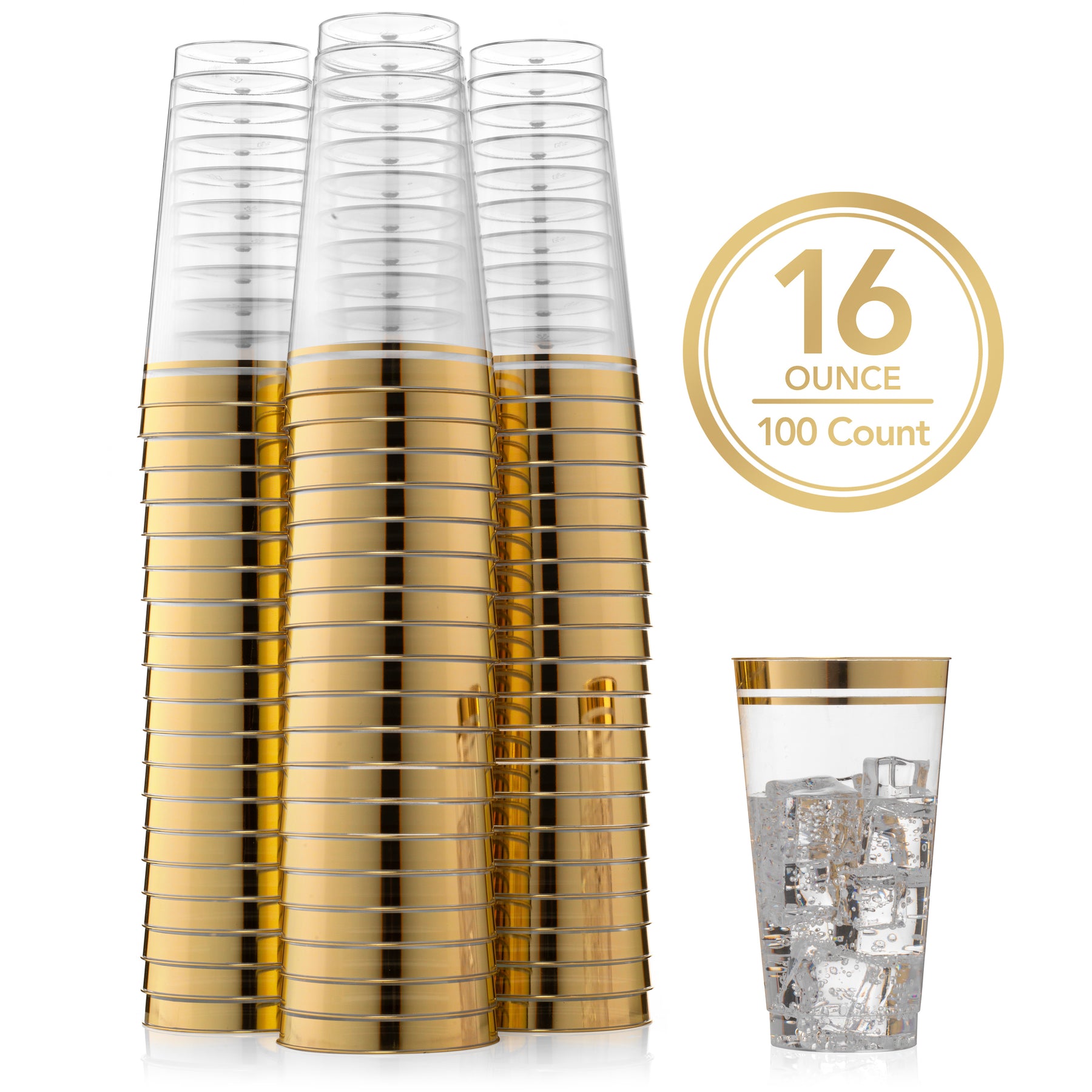 [200 PACK] 9 oz Clear Plastic Cups - Disposable 9 Ounce Cold Drink Party  Cups - Cold Drink, Soda Cups, Party Cups, Drinking Cups for Home, Office