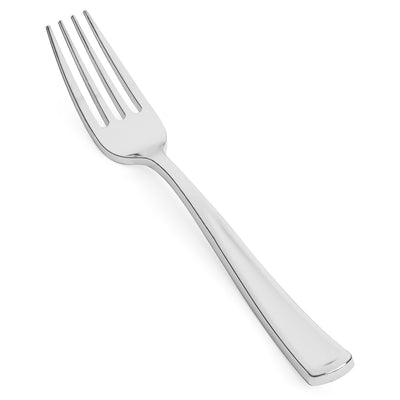 Perfect Settings 125 Silver Plastic Forks Cutlery Silverware Flatware - Name Brand Corner