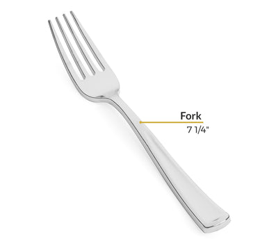 Perfect Settings 125 Silver Plastic Forks Cutlery Silverware Flatware - Name Brand Corner