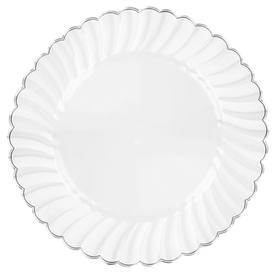 Perfect Settings 50 Piece (25 Sets) Premium Clear Plastic Plates Fan Design - Name Brand Corner